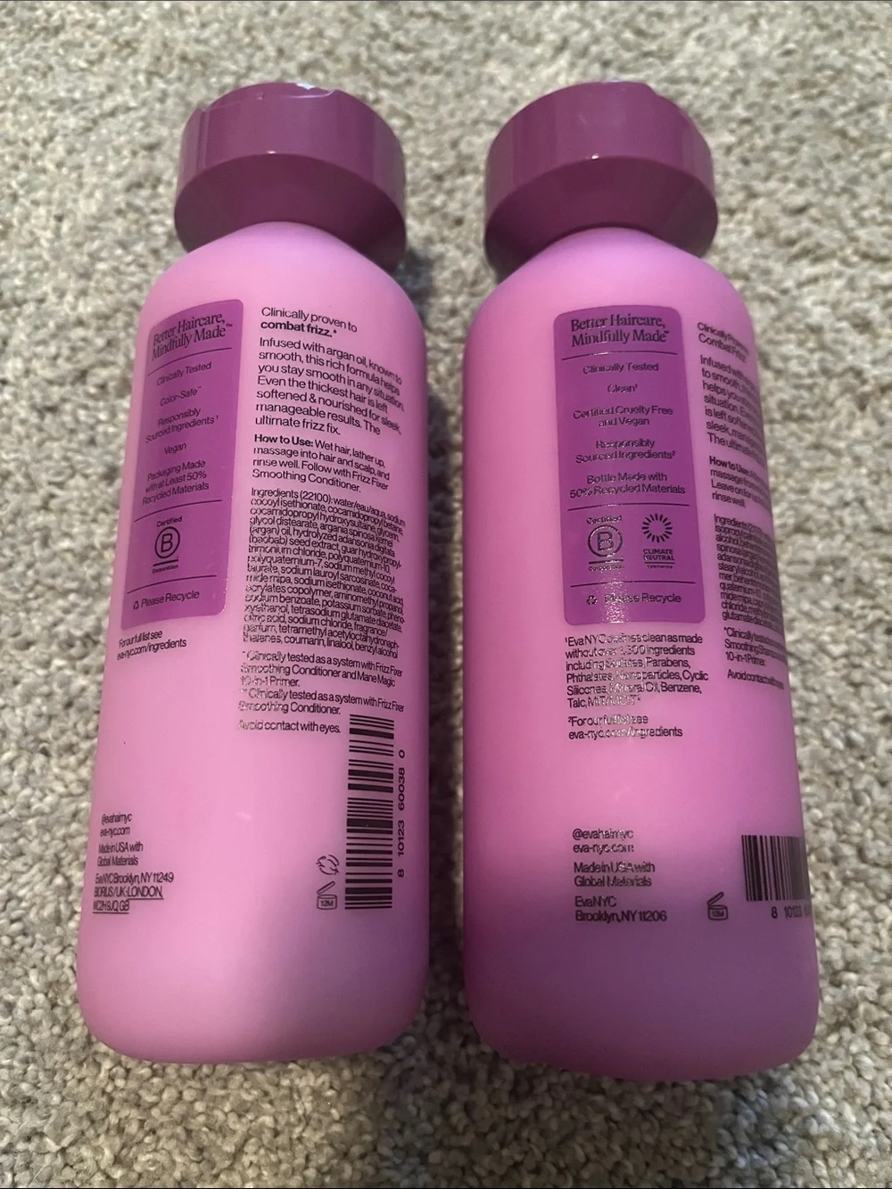 Eva NYC Frizz Fixer Smoothing Shampoo & Conditioner Set FULL SIZE